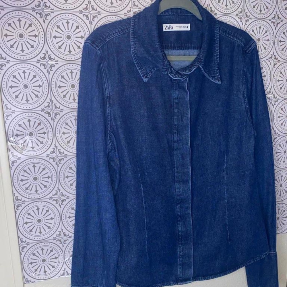 Zara Long Sleeve Denim Shirt